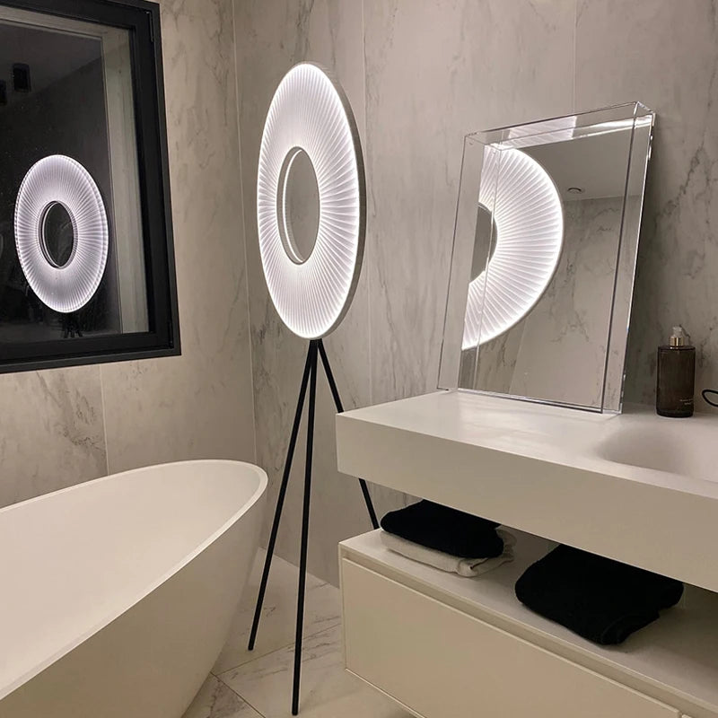 Lampadaire sur pied nordique créative en tissu plissé - vue 6 sur 7