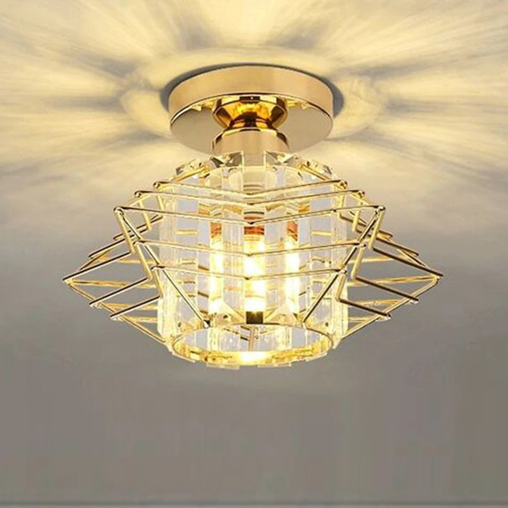 lampe de luxe en verre cristal lustre plafond industriel moderne - vue 13 sur 15