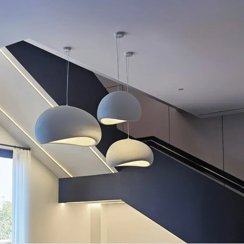 Japanese Pendant Light Resin Suspension Ceiling Chandelier Hanging Lamp for Living Dining Room Kitchen Loft Staircase - vue 5 sur 30