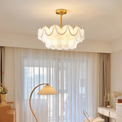 lustre de luxe en forme de coquille en cristal feng shui - vue 2 sur 11