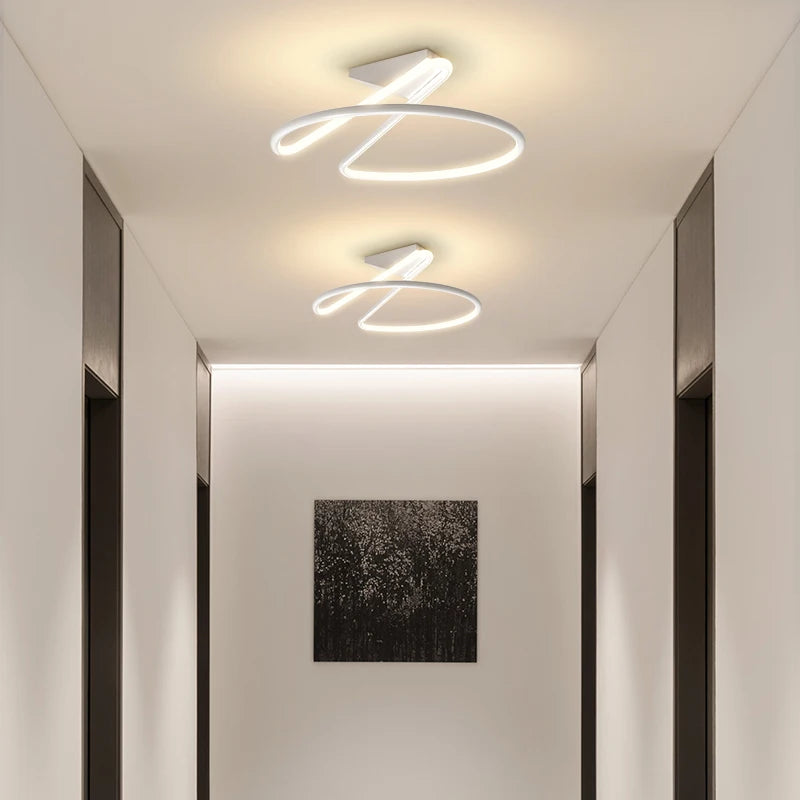 TONDI moderne minimaliste Led lustre pour couloir allée chambre salon plafonnier luminaires - vue 3 sur 12