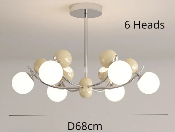 lustre moderne en verre en forme de fleur créatif et rétro - vue 9 sur 9