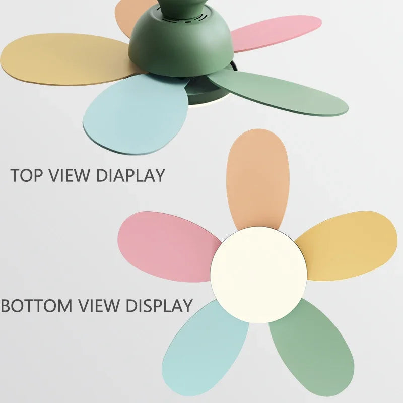 ventilateur de plafond moderne pour enfants avec lumière et contrôle - vue 4 sur 10