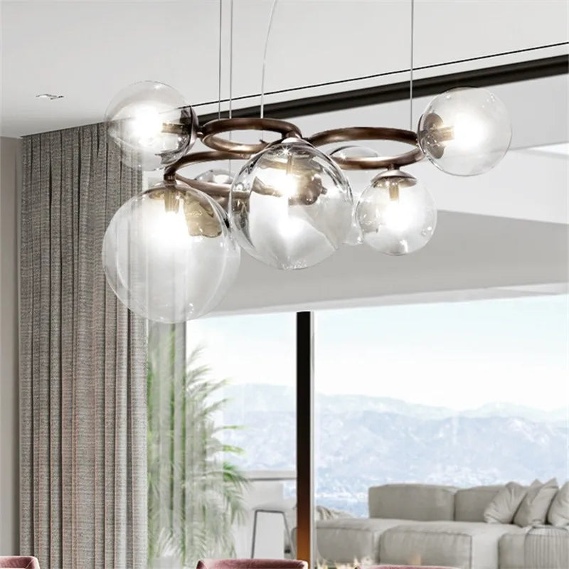 lustre à bulles de verre nordique pour décoration intérieure - vue 3 sur 18