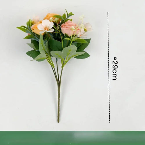 bouquet de roses artificielles en soie pour décoration intérieure - vue 11 sur 12