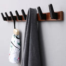 crochet à vêtements en bois de bambou pour rangement mural
