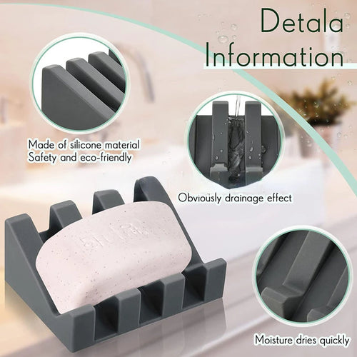 porte-savon en silicone égouttoir créatif pour éponge et savon - vue 2 sur 13