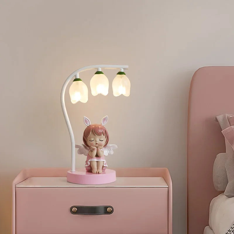 lampe de bureau pour enfants dessin animé lapin princesse mignon - vue 4 sur 9