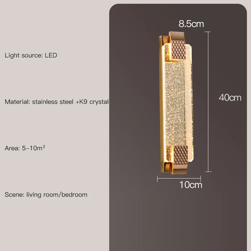 applique murale luxe nordique en cristal moderne éclairage décoratif - vue 10 sur 15