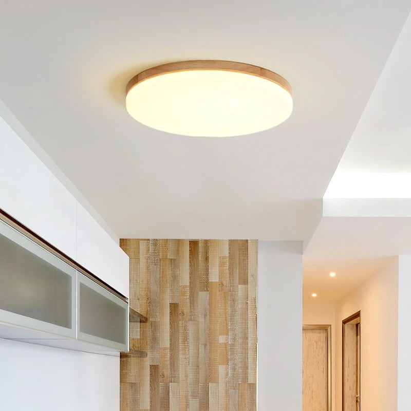 plafonnier led moderne en bois massif idéal pour décorer - vue 4 sur 7