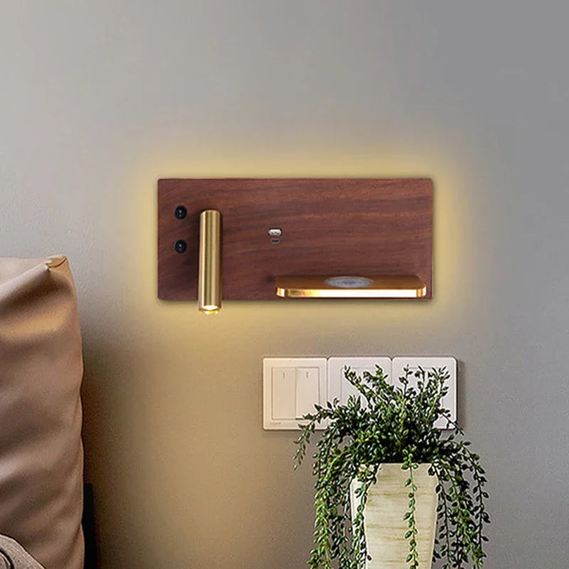 applique murale usb led sans fil luxe multi-fonction avec interrupteur - vue 10 sur 13