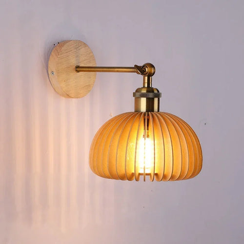 applique murale led en bois style japonais pour décoration intérieure - vue 4 sur 10
