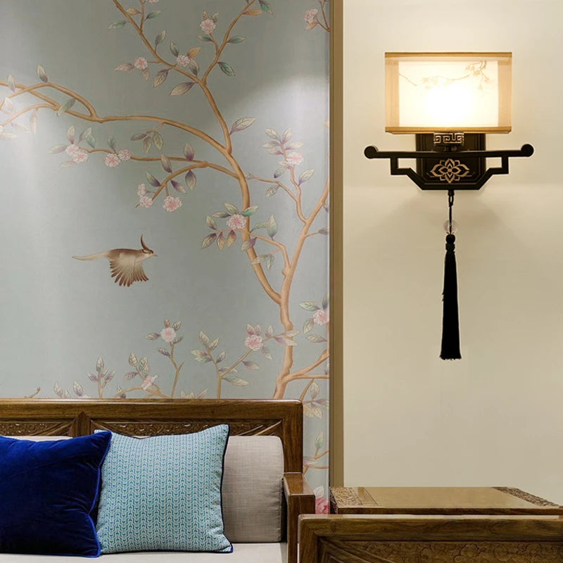 applique murale en tissu style chinois pour intérieur moderne - vue 3 sur 11