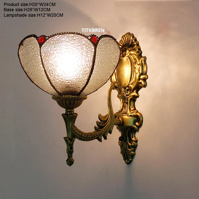 applique murale baroque en verre teinté à fleurs turques - vue 11 sur 18