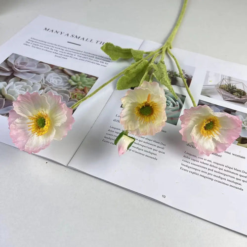 fleurs de pavot artificielles en soie pour décoration et événements - vue 10 sur 21