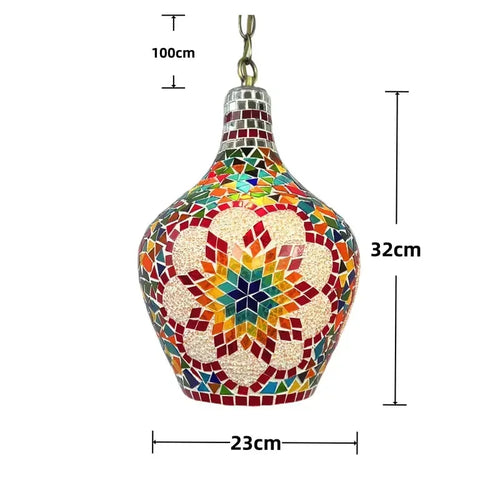 lustre en vase d'art bohème pour décoration intérieure artisanale - vue 12 sur 13