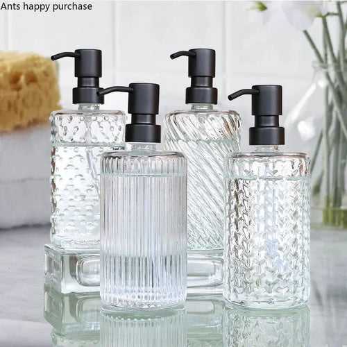 bouteille en verre pour lotion désinfectant et distributeur de savon - vue 3 sur 15
