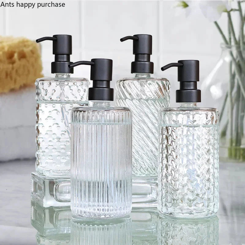 bouteille en verre pour lotion désinfectant et distributeur de savon - vue 2 sur 15