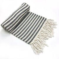 Serviette de plage turque coton tissé rayé bohème