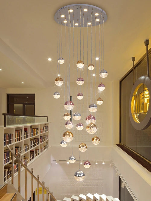 lustre moderne en acrylique boules pour éclairage intérieur luxe - vue 2 sur 15