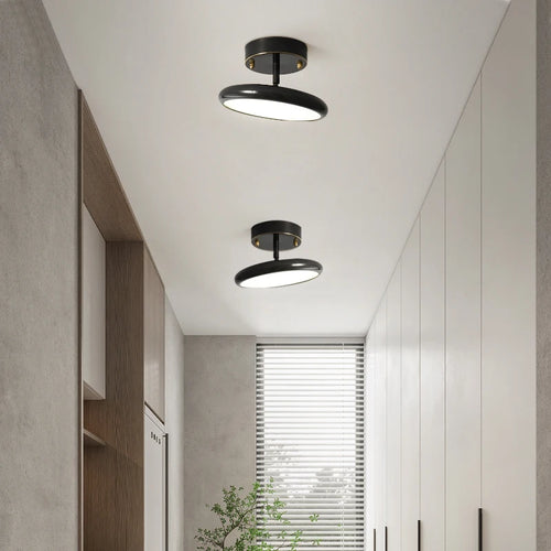 plafonnier moderne en cuivre noir design rond pour intérieur - vue 2 sur 8