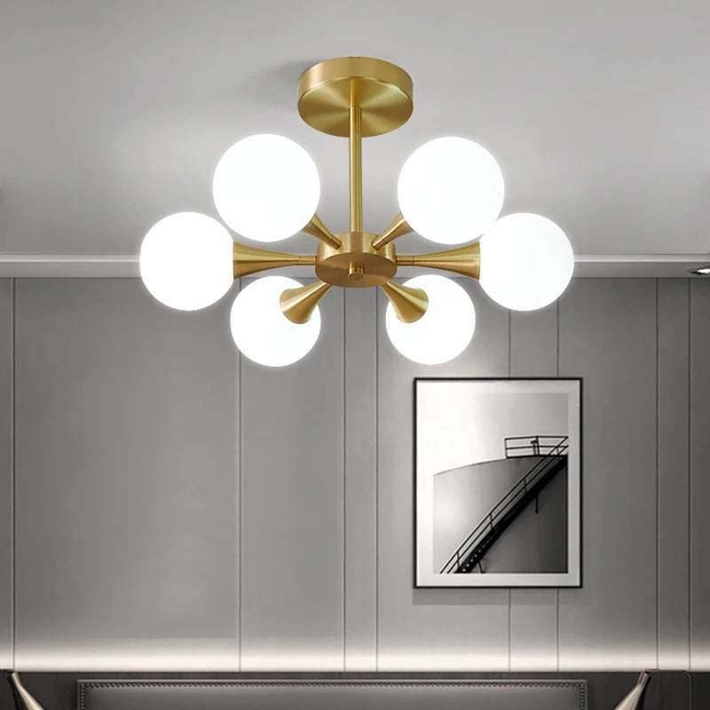 lustre moderne en verre pour un éclairage décoratif intérieur - vue 1 sur 24