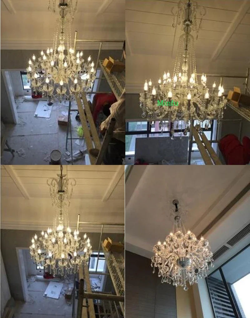 lustre en cristal de luxe pour hôtels et projets d'éclairage - vue 5 sur 7