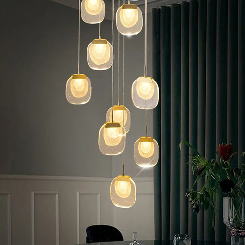 suspension moderne en cristal pour éclairage décoratif intérieur - vue 7 sur 20