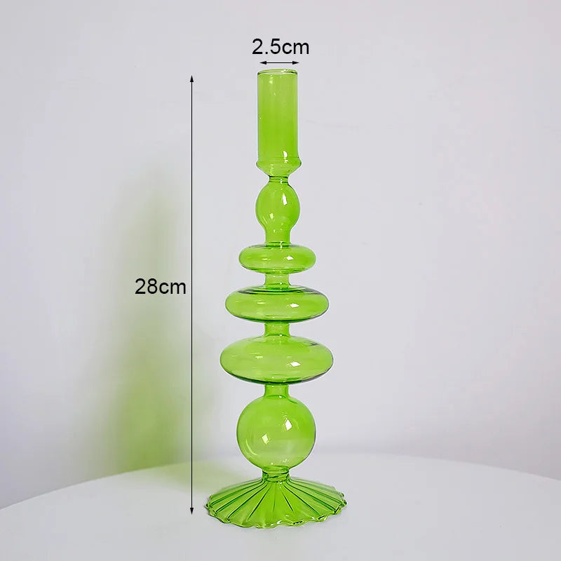 bougeoir vintage en verre pour mariage et dîners romantiques - vue 10 sur 27