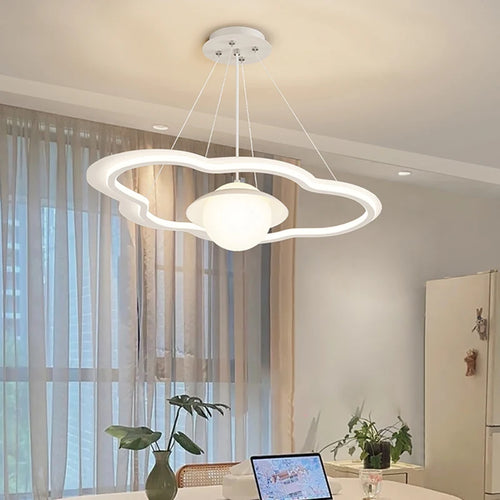 lustre led avec abat-jour nuage pour décoration intérieure - vue 2 sur 9