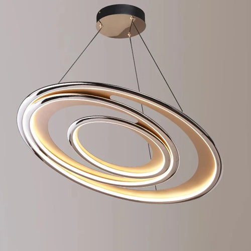 lustre rond moderne led pour intérieur style luxueux suspendu - vue 2 sur 8
