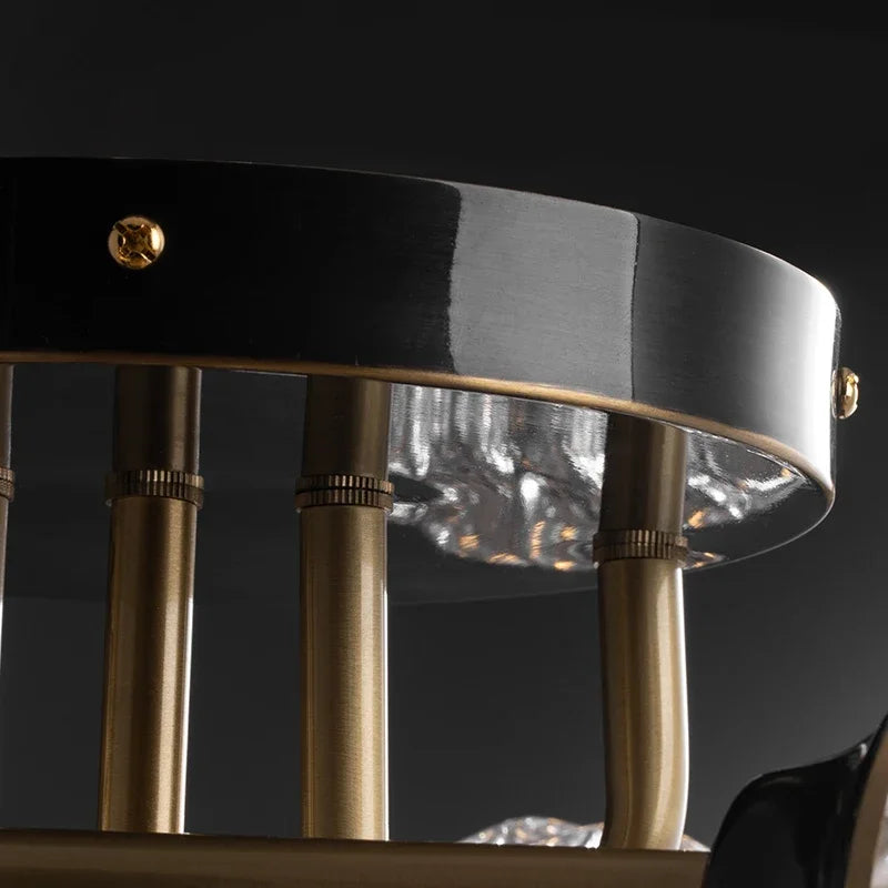 lustre moderne nordique luxe en cristal et cuivre - vue 5 sur 9