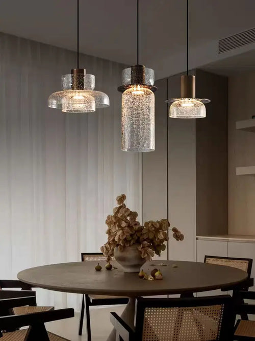 suspension en verre craquelé style américain rétro pour intérieur - vue 3 sur 12
