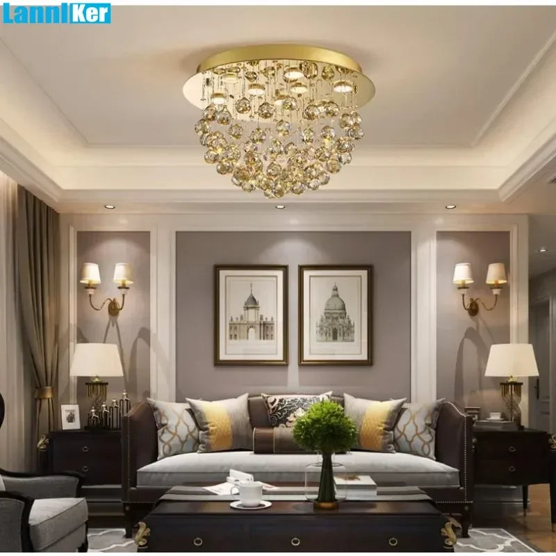 lustre en cristal moderne pour éclairage intérieur élégant - vue 4 sur 7