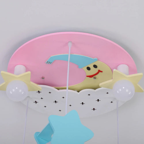 plafonnier lune kawaii pour chambre fille design scandinave moderne - vue 7 sur 8
