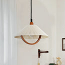suspension rétractable en coton et bois pour intérieur