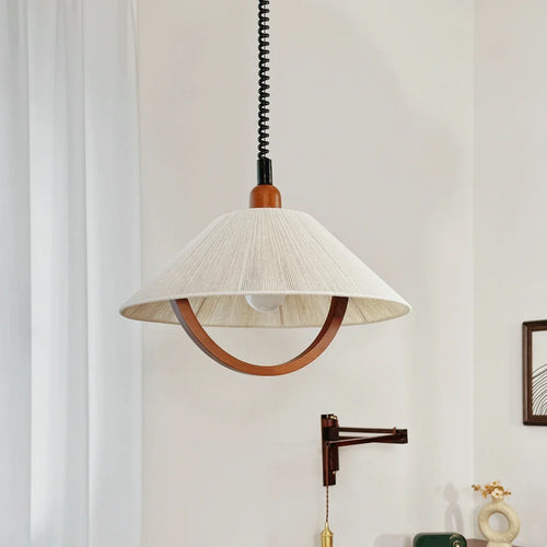 suspension rétractable en coton et bois pour intérieur - vue 5 sur 7
