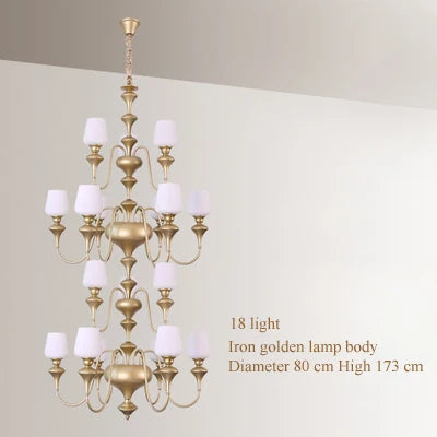 lustre à led en cuivre noir pour décoration d'hôtel élégant - vue 23 sur 22