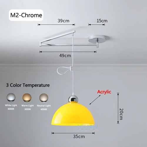 suspension moderne à bras oscillant led mobile - vue 20 sur 30