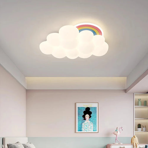 plafonnier nuage arc-en-ciel à led pour chambre d'enfant - vue 6 sur 7