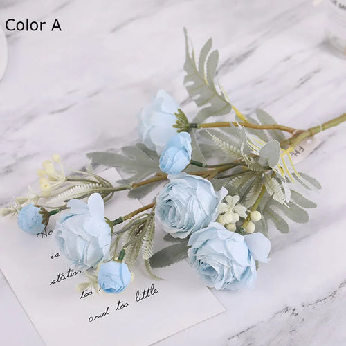 bouquet de roses artificielles en tissu pour déco mariage et maison - vue 14 sur 14