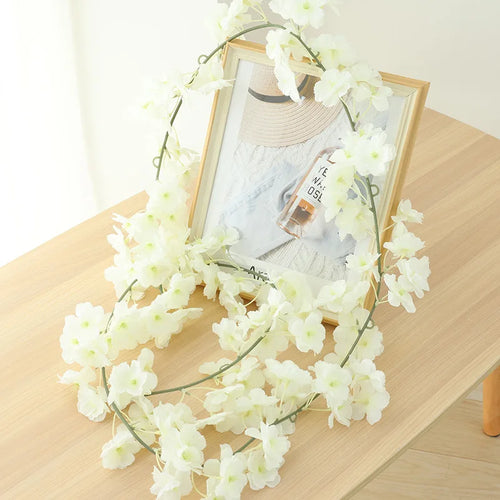 guirlande de fleurs artificielles pour décoration de mariage et intérieur - vue 7 sur 17