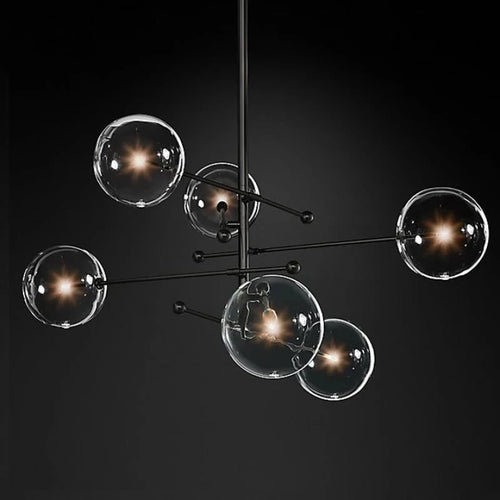 lustre led en verre nordique pour éclairage suspendu décoration intérieur - vue 2 sur 10