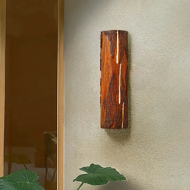 Modern creative tree stump LED wall lamp, indoor bedside wall lamp, designer, hotel, villa, cafe, passage, Art Deco, G9 - vue 5 sur 10