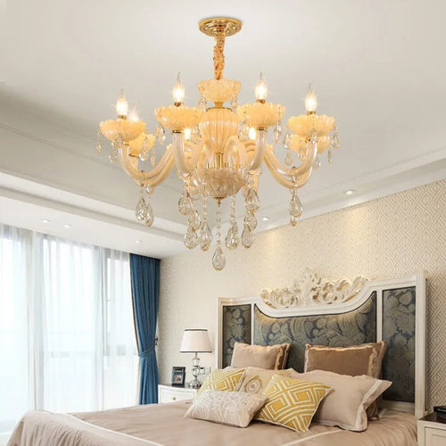 lustre en cristal moderne pour décoration intérieure avec éclairage led - vue 4 sur 9