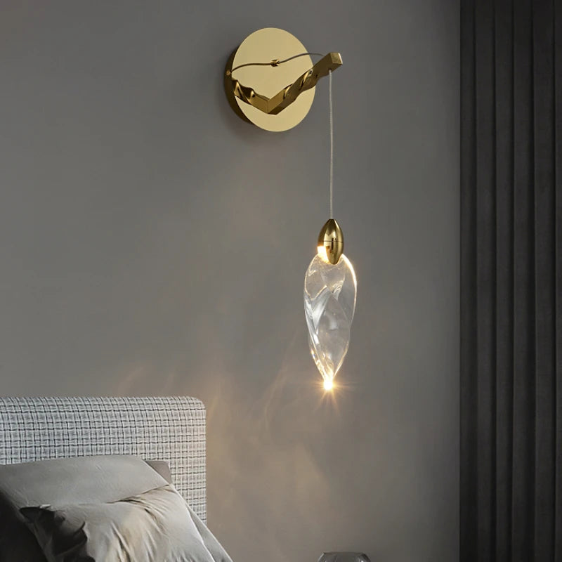 applique murale goutte d'eau design moderne en cristal - vue 3 sur 8