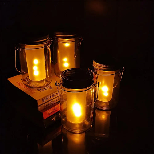 lampe torche solaire led pour décoration extérieure jardin et fêtes - vue 2 sur 8