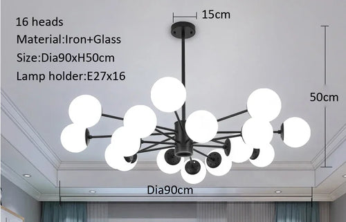 lustre moderne en verre pour intérieur lumineux - vue 10 sur 13