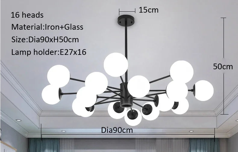 lustre moderne en verre pour intérieur lumineux - vue 9 sur 13