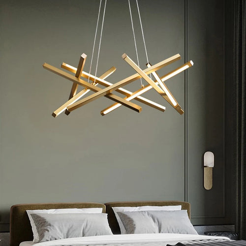 Lustre LED nordique adapté au salon - vue 3 sur 9